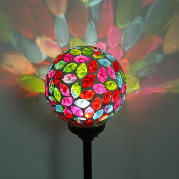 Decorative Solar Garden Lights, 3.5" Mosaic Globe Outdoor Stake7