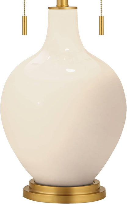 Toby Brass 28" Tall Table Lamp Gold Steamed Milk White Glass Pull Chain3