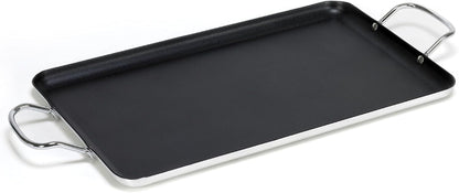 Double Burner Griddle Non-Stick 20-Inch, Black | Nonstick Coated Surface, Dual Side Handles, Ideal for Breakfast Foods, Perfect for Gatherings1