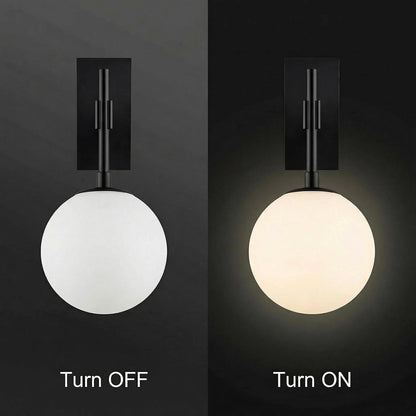 Modern Globe Outdoor Wall Sconce, 18.1" Large Black Porch Lights7