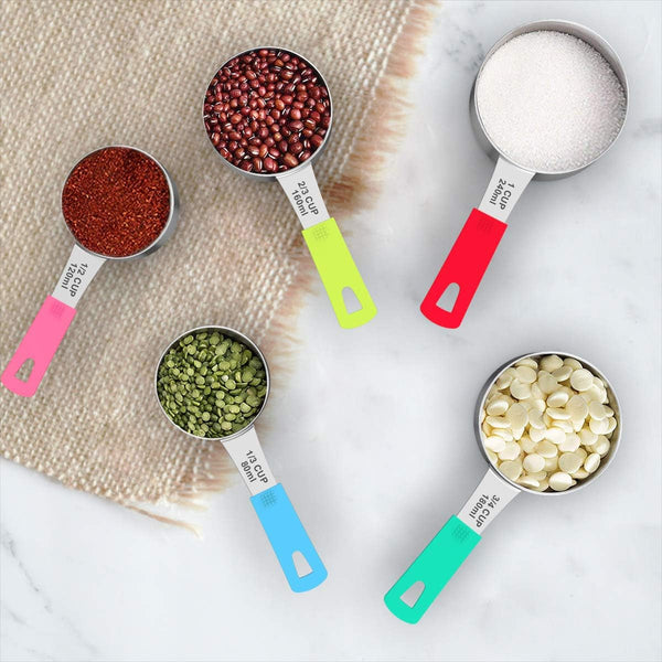 Stainless Steel 8-Piece Measuring Cups Set with Silicone Handle4