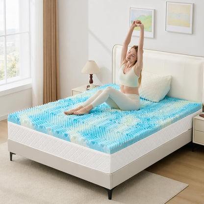 2 Inch Memory Foam Mattress Topper Twin XL, Twin Extra Long Mattress Pads for College Dorm Single Bed, Pressure Relieve Certipur-Us Certified, 39X80 Inches, Blue9