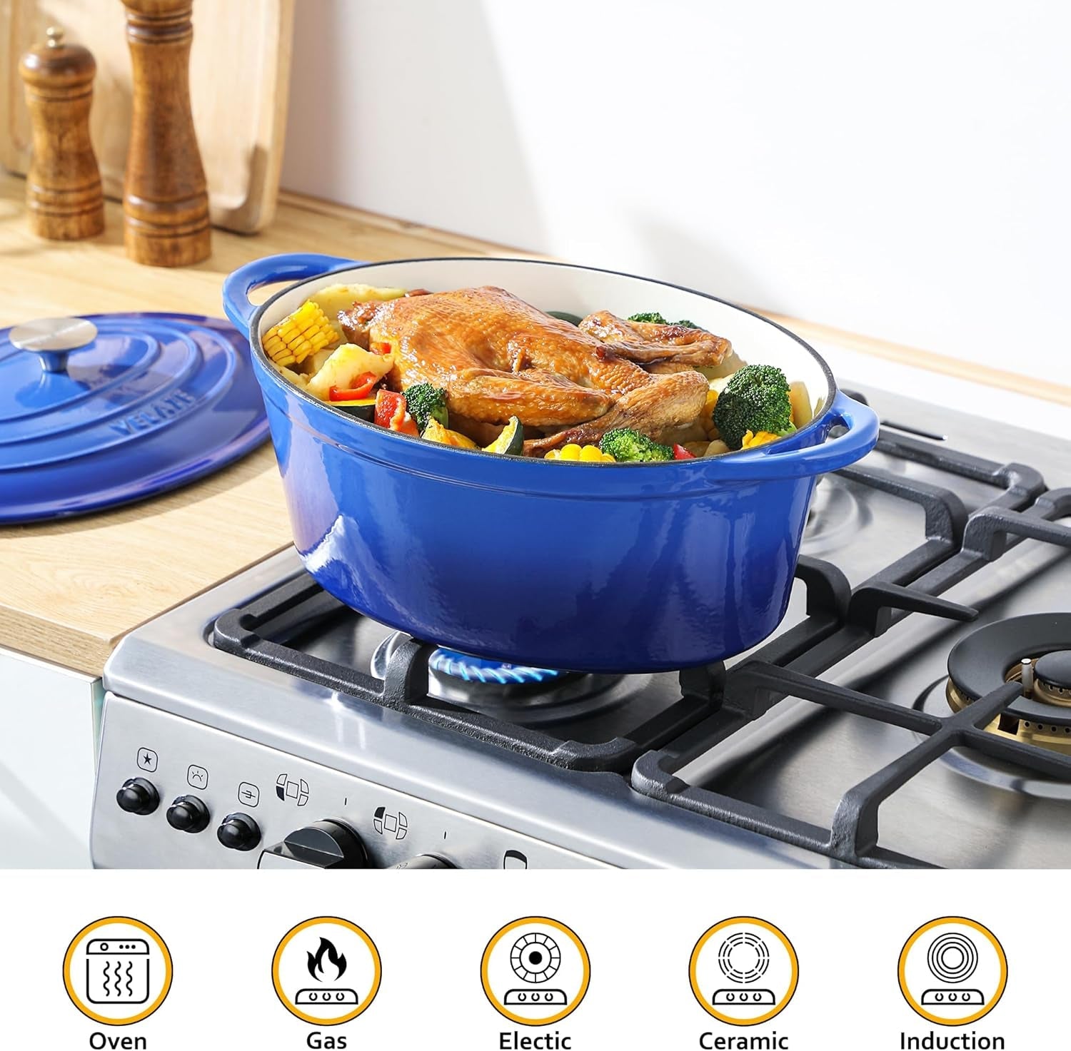 7-5-qt-oval-enameled-cast-iron-dutch-oven-pot-with-lid-blue-whole-chicken-friendly-for-cooking-frying-stewing-bread-baking-and-roasting-oven-safe-dual-handles-non-stick-coating