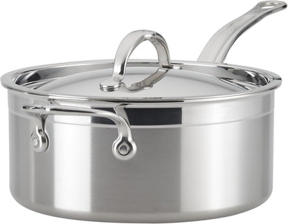 Hestan Probond Forged - Professional Clad Stainless Steel Sauce Pan with Helper Handle, 4 Quart, Induction Compatible1