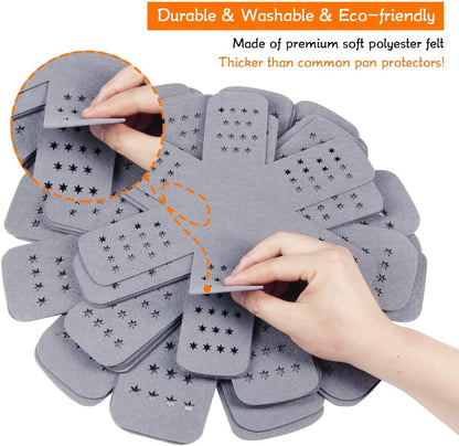Pan and Pot Protectors, Larger & Thicker Pan Protectors with Stars, Set of 6 and 3 Different Sizes, Pot Protectors for Stacking and Protecting Your Cookware | 6-Piece Cookware Dividers with Stars Protect Pans, Pots, Bowls and Dishes from Scratches and Chipping When Stacked or Stored4