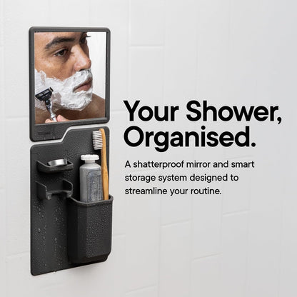 Harvey & Oliver, Shower Organizer & Shaving Mirror - Charcoal4