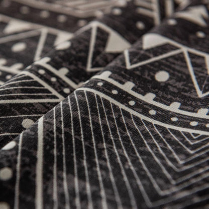 Bohemian Cotton Linen Tablecloth Boho Geometric Print Tribe Table Cover Farmhouse Rectangle/Oblong Tablecloth for Kitchen Dining Party Tabletop Decoration (Dark Grey,55"X87")5