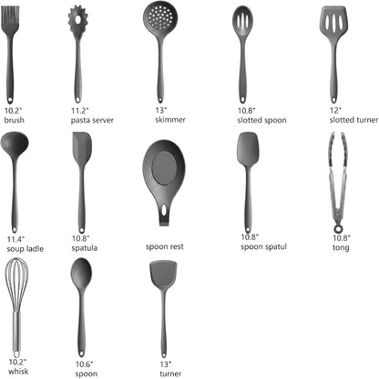Silicone Cooking Utensil Set, -22°F to 446°F Heat Resistant2