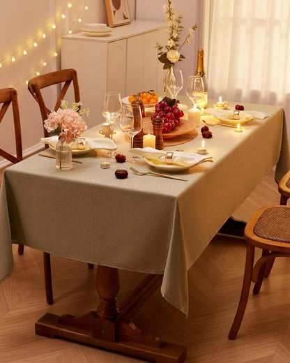 Rectangle Linen Tablecloth Waterproof & Stain Resistant, Wrinkle-Free Table Cloth Adds Elegance and Protection, Ideal for Dining, Party, Wedding and Outdoor, 52 X 70 Inch, Sage Green8