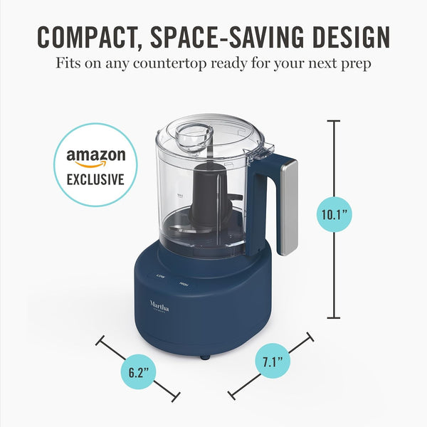 3 Cup Electric Vegetable Chopper, Mini Food Processor, Navy | 24Oz Bpa-Free Bowl, Stainless Steel Blades, Pour Spout, Dice, Puree, Mince, Chop Vegetables & Herbs, Dishwasher-Safe Parts5