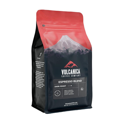 Volcanica Low Acid Espresso Coffee, Dark Roast 100% Arabica, Espresso Grind, Espresso Roast, Bold Sweet Flavor, Fresh Roasted, Kosher, Vegan, Gluten-Free, 16 Oz1