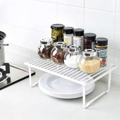 Space-Saving Stackable Metal Kitchen Cabinet Organizer Shelves for Dishes, Pantry Organization, 12.5" L X 8" D X 4.5" H, Set of 2, White2