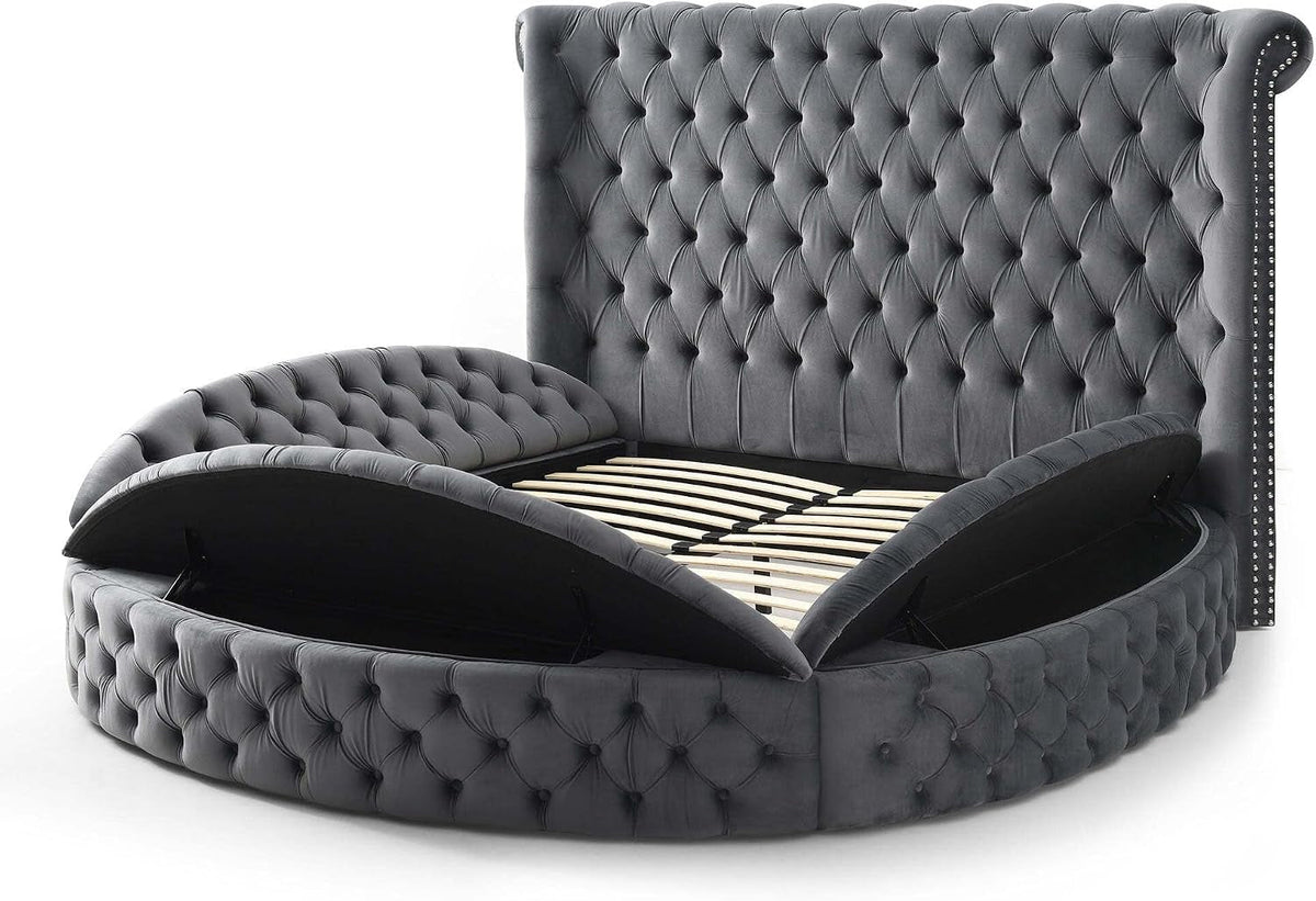 elizabeth-107-x-101-velvet-round-storage-king-bed-in-gray
