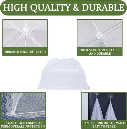 7 Pack Food Covers for Outdoors Mesh Screen Include Food Tents 1 Extra Large (40"X 24") & 6 Standard (17"X 17") Collapsible and Reusable Mesh Covers for Outside, BBQ Party Supplies, Fruit5