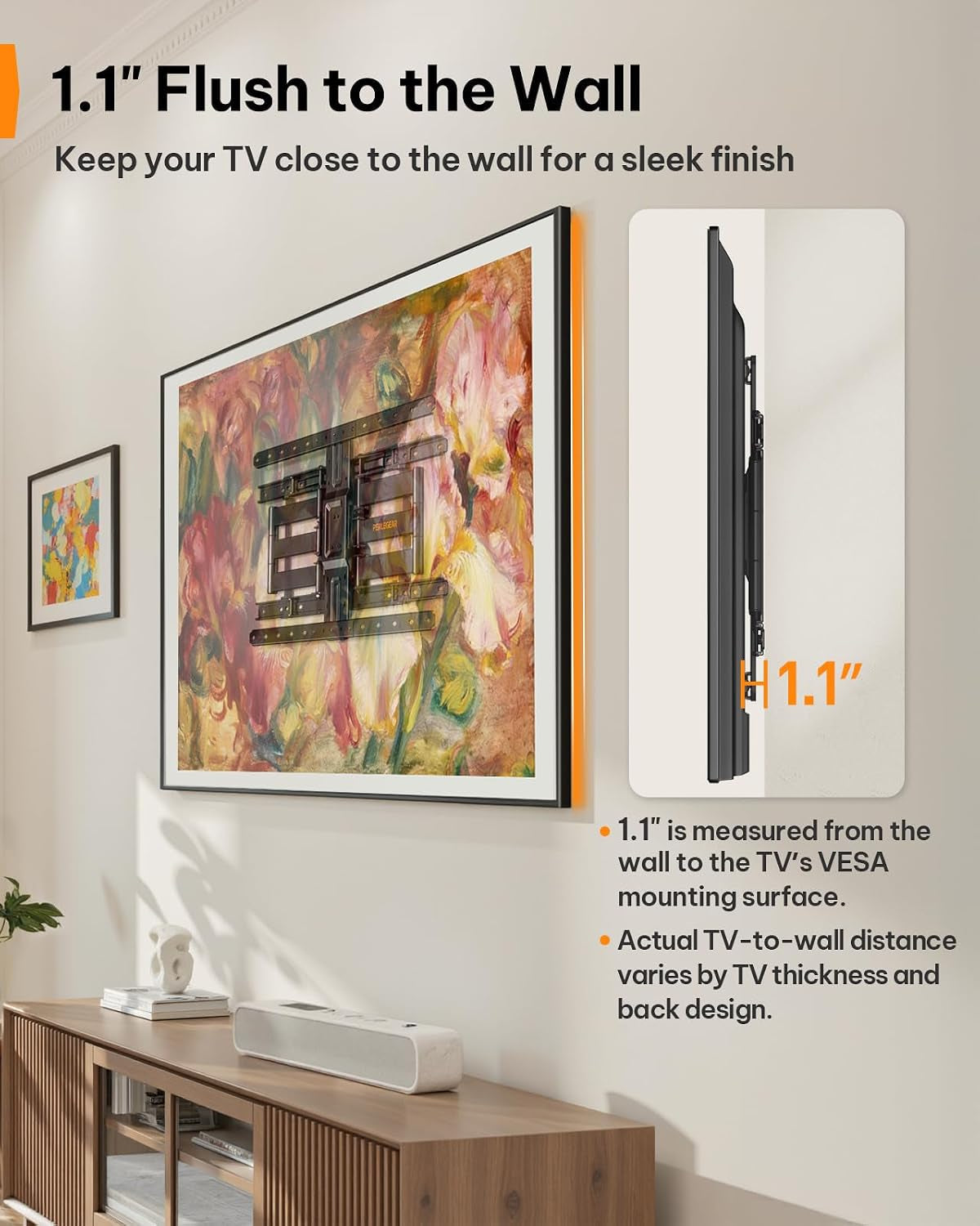 ultra-slim-tv-wall-mount-1-1-low-profile-for-42-90-tvs-fits-16-24-studs-full-motion-tv-mount-wall-bracket-with-dual-articulating-arms-swivel-tilt-max-vesa-600x400mm-holds-132lbs