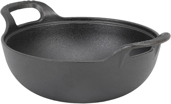 Cast Iron Wok Pan 14 Inch Pre Seasoned Flat Bottom Stir Fry Skillet with Wooden Lid and Handle Oven Safe for Asian Cooking Stir Fry Soup and Stew (25Cm)2