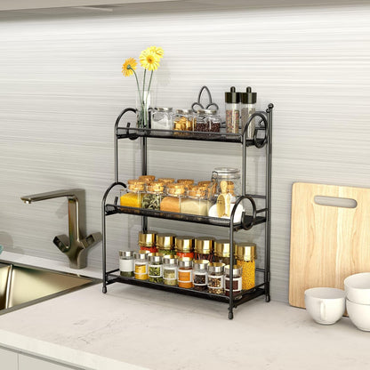 Bathroom Organizer Countertop - 3 Tier Spice Rack Organizer, Counter Organization and Storage for Bathroom, Kitchen, Bedroom, Offices, Foldable3