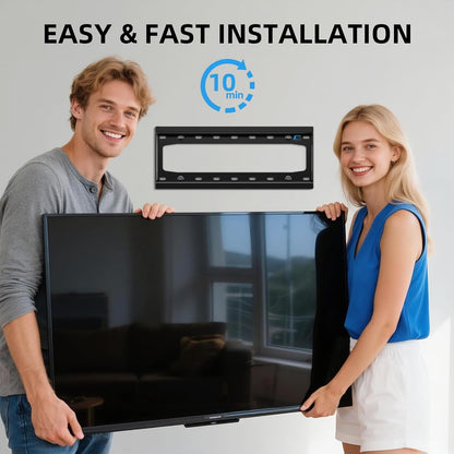 TV Wall Mount Fixed for Most 26-65 Inch Flat/Curved Tvs | Max VESA 400X400Mm up to 99Lbs Fits 16 Inch Wood Studs, Universal Low Profile Wall Mount TV Bracket, Space Saving HV84016