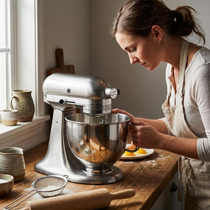 Stainless Steel Mixing Bowl Compatible with Kitchen Aid 4.5-5 QT Tilt-Head Stand Mixers, 5 Qt Bowls for Mixer with Stainless Steel Locking Base3