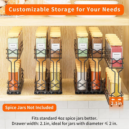 Pull Out Spice Rack Organizer for Cabinet,2.1 Wx10.5 Dx8 H,3 Pack3