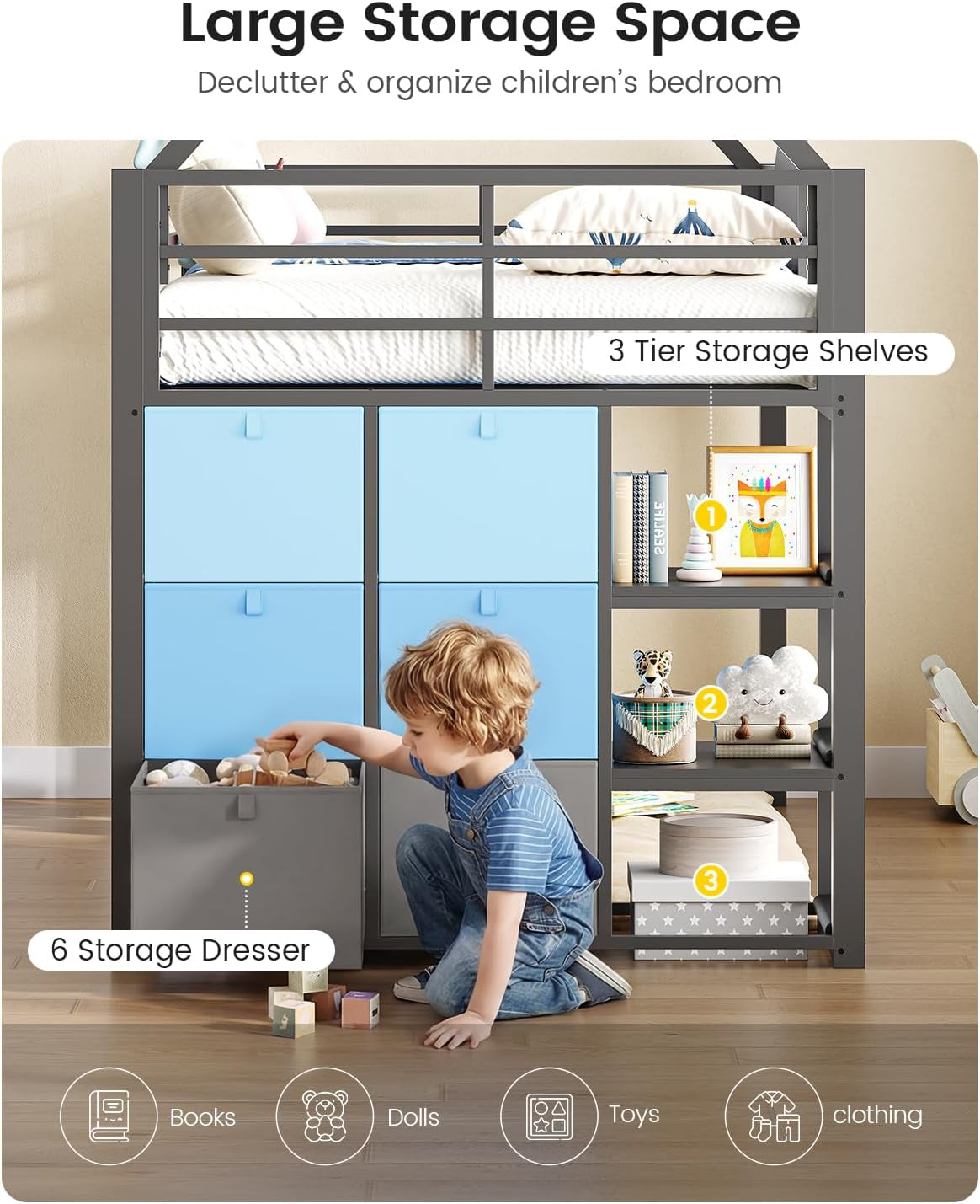twin-loft-bed-with-desk-and-storage-for-kids-metal-low-loft-bed-twin-with-9-drawers-3-tier-shelves-led-lights-safety-guardrail-no-box-spring-needed-grey