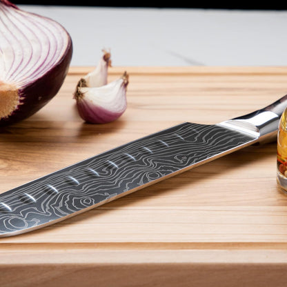 Seido Master 17-Piece Damascus Knife Block Set, Acacia Wood Block7