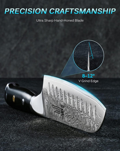 Gin Series 7" Santoku Knife, Japanese Chef Knife VG10 Damascus Stainless Steel Kitchen Knife with Silver Ion Blade G10 Handle Mosaic Pin6
