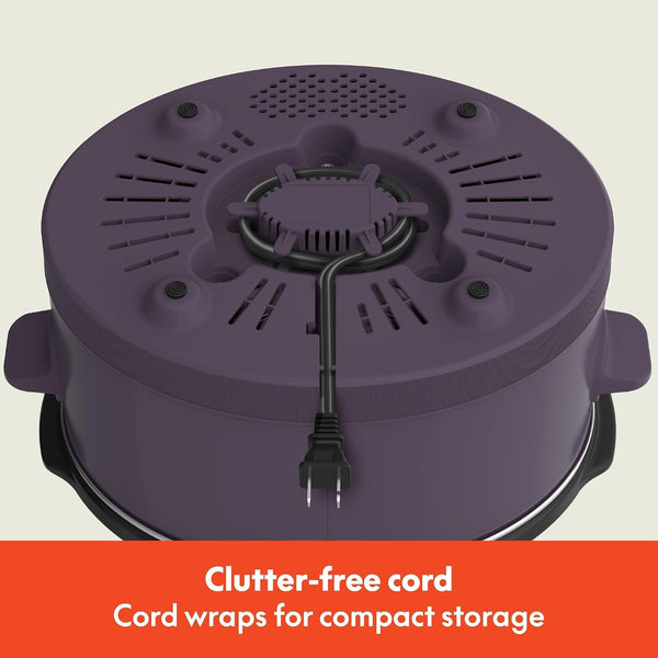 6Qt Manual Non-Toxic, Slow Cooker with Cord Storage, Plum7