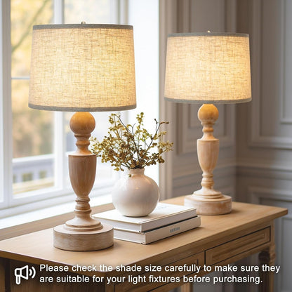 Lampshades Set of 2, Drum Lampshades 11.6" Top X 12.6" Bottom X 9.8" High,  Medium Lampshades (Spider Fitter), Beige Lampshades Natural Linen Hand Crafted, Easy Assembly Required6