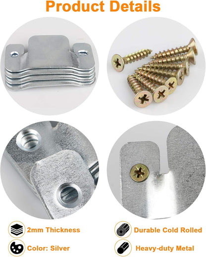 Sectional Sofa Connector Bracket, Sectional Couch Connectors Bands for Sectionals,Furniture Connectors with Screws,4 Pieces5
