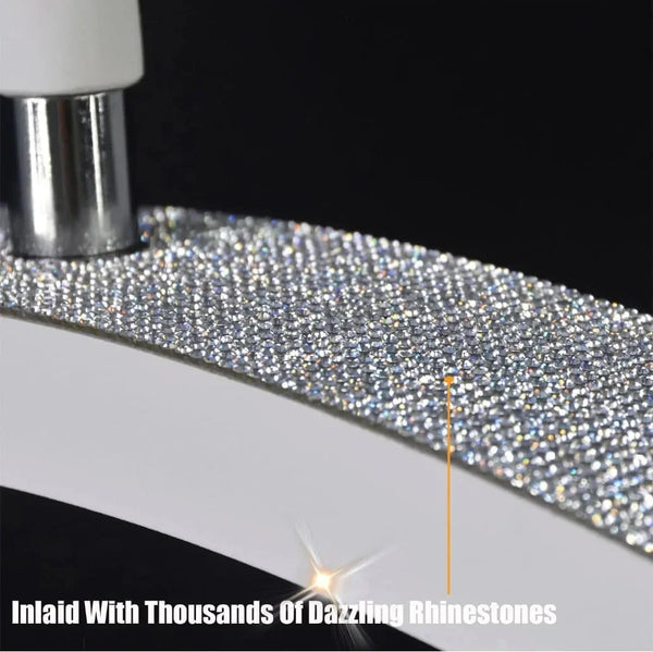 Diamond, Bling Half Moon Lash Light, White | Dimmable LED Diamond Esthetician Light, LED Floor Lash Lamp3