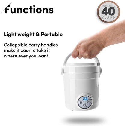 Housewares (MRC-903D) Mi 3-Cup (Cooked) (1.5-Cup UNCOOKED) Digital Cool Touch Mini Rice Cooker,White4
