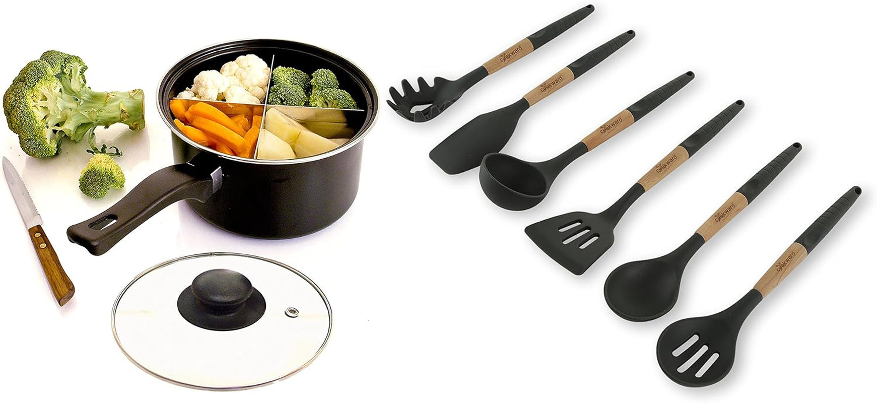 silicone-cooking-utensils-set-6-piece-heat-resistant-up-to-480-f-bpa-free-non-scratch-kitchen-tools-with-natural-wood-handles-dark-gray