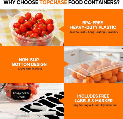 50 PCS Food Storage Containers with Lids Bpa-Free (25 Containers & 25 Lids)5