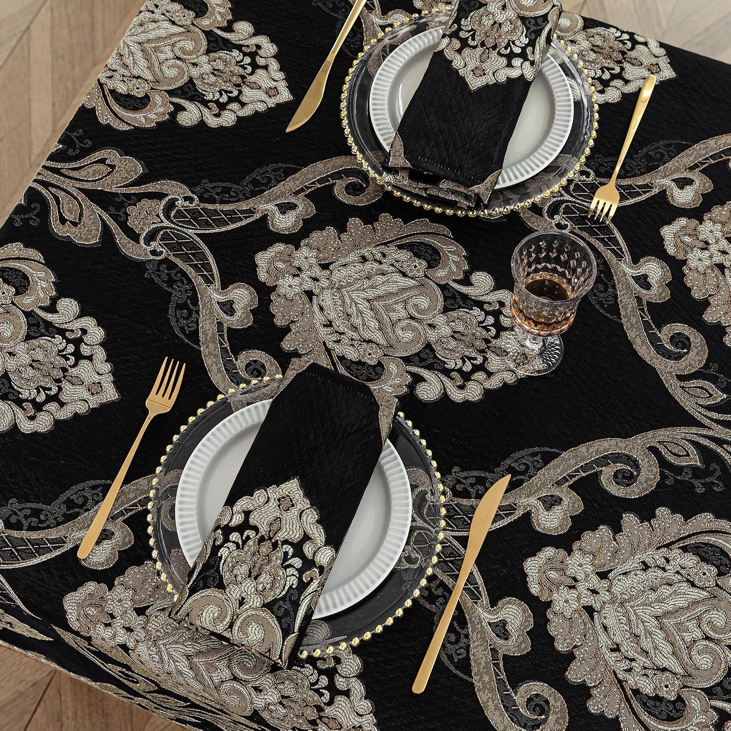 black-rectangle-tablecloth-jacquard-fabric-60-x-104-inches