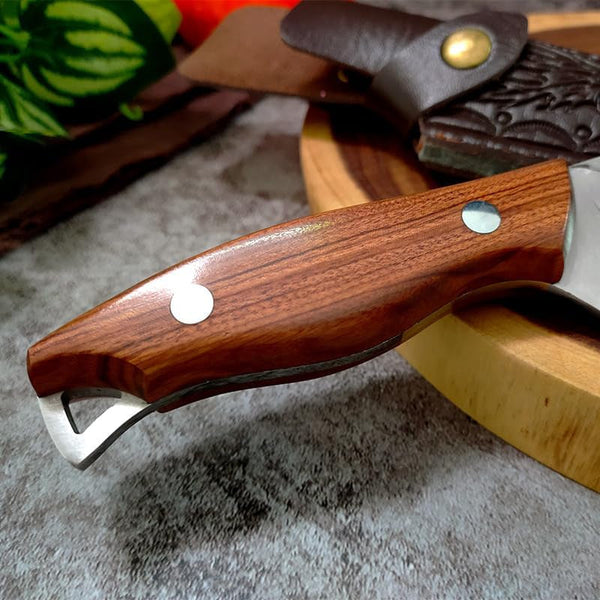 Meat Cleaver, 5.1 Inch Professional Kitchen Knives Forged Boning Fishing Knife Stainless Steel Butcher Meat Cleaver Knife Handmade Slicing with Sheath3