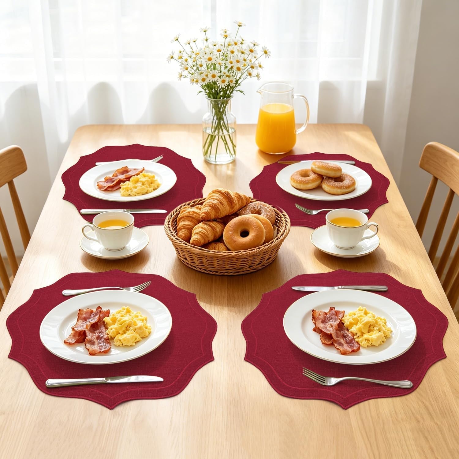 faux-linen-round-placemats-set-of-4-washable-wrinkle-resistant-non-slip-table-placemats-double-sided-scalloped-embroidered-fabric-placemats-for-kitchen-dining-table-decor-15-35-burgundy