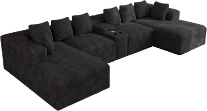 143" Oversized Cloud Sectional Couch for Living Room, Black9