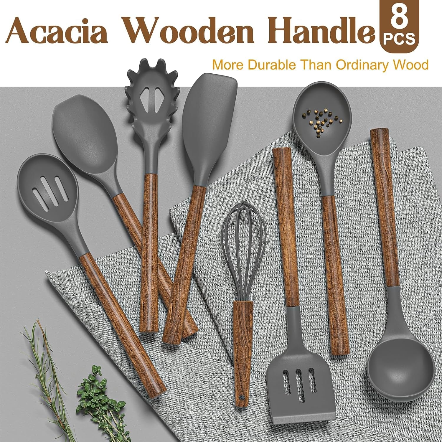 silicone-cooking-utensil-set-8-piece-kitchen-utensils-set-with-natural-acacia-wooden-handles-food-grade-silicone-kitchen-gadgets-and-spatula-set-for-nonstick-cookware-grey