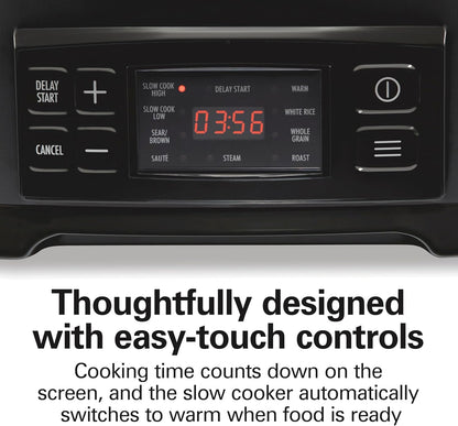 9-In-1 6 Quart Programmable Slow Cooker | Sear, Brown, Rice, Steam, Sauté, Roast, Delay Start & Keep Warm Functions | Nonstick Pfas-Free Dishwasher Safe Crock | Black7