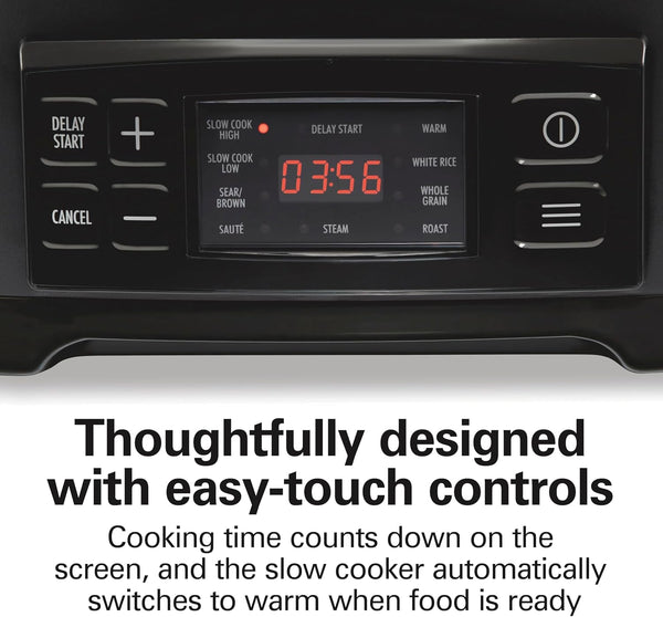 9-In-1 6 Quart Programmable Slow Cooker | Sear, Brown, Rice, Steam, Sauté, Roast, Delay Start & Keep Warm Functions | Nonstick Pfas-Free Dishwasher Safe Crock | Black7