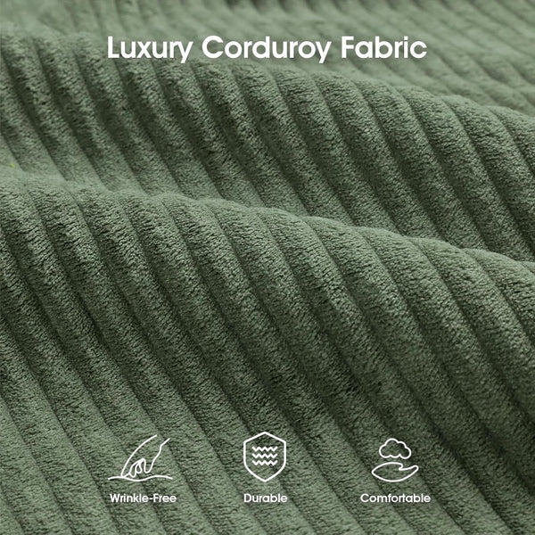 Futon Sofa Bed, 69 Inch Futon Couch with Adjustable Backrest, Corduroy Convertible Sleeper Sofa Bed, Folding Sleeper Recliner for Apartment, Living Room, Office, Green4