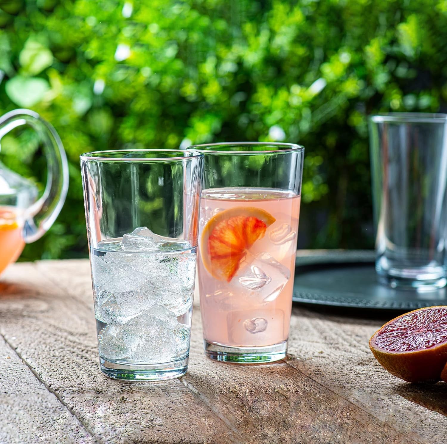 10pc-stackable-drinking-glasses-16oz-clear-glass-cup-glassware-set-dishwasher-safe-freezer-proof-lead-bpa-free-heavy-base-highball-water-glasses-tall-glass-beer-bar-tumblers-giftable