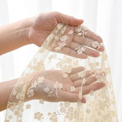 Gauze Flower Table Cloth, Beige, 60×104 Inch Rectangular6