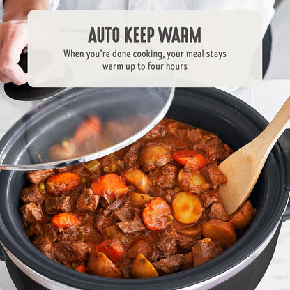 6QT Ceramic Nonstick Slow Cooker, Cooktop/Oven Safe, Black | Pfas-Free Nonstick Removeable Inner Pot, Dishwasher Safe Components, Programmable, Keep Warm, Delay Timer, Family Sized9