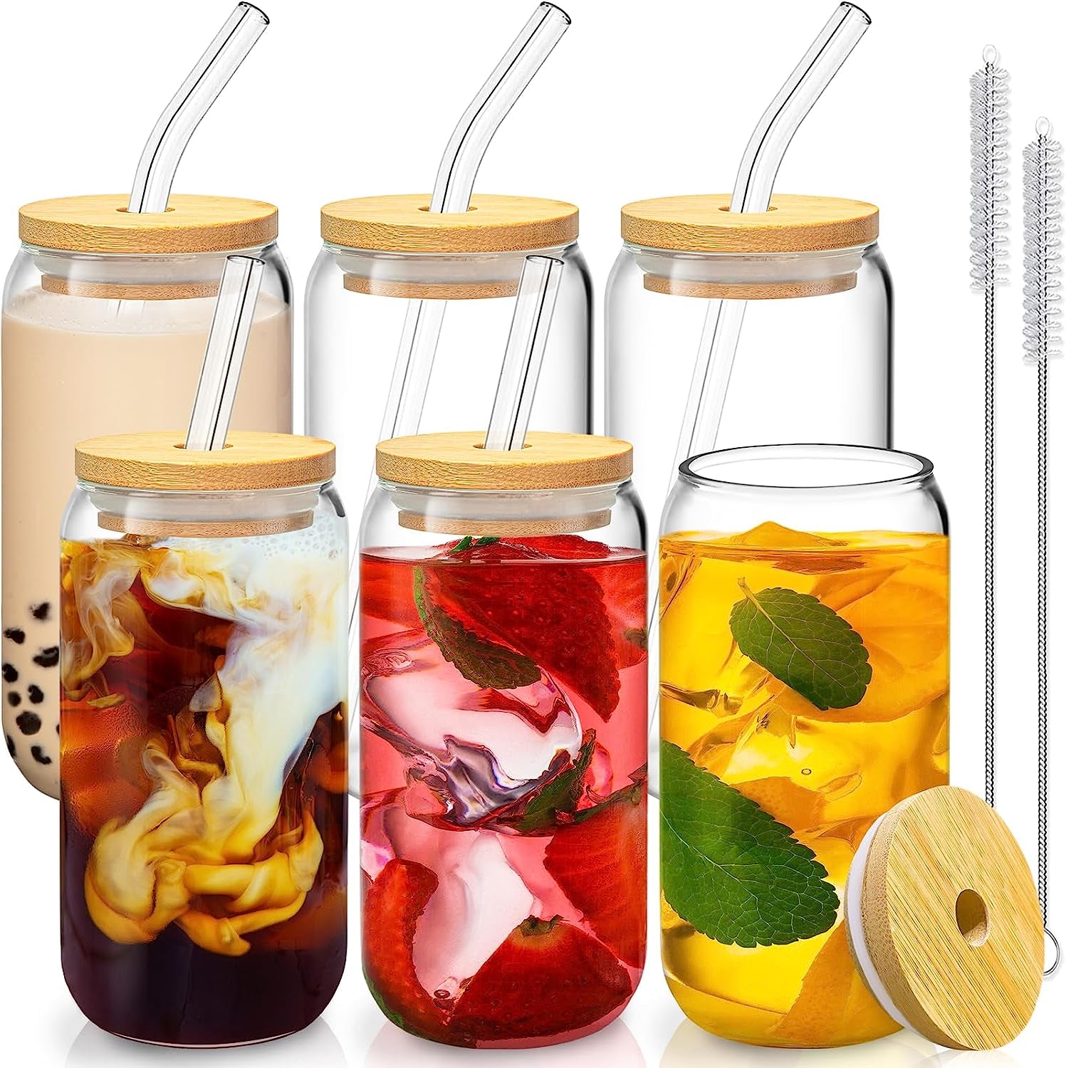 16-oz-drinking-glasses-6-pcs-glass-cups-with-bamboo-lids-and-straws-food-grade-durable-clear-tumbler-coffee-bar-accessories-aesthetic-gift-for-beer-iced-tea-include-2-cleaning-brushes
