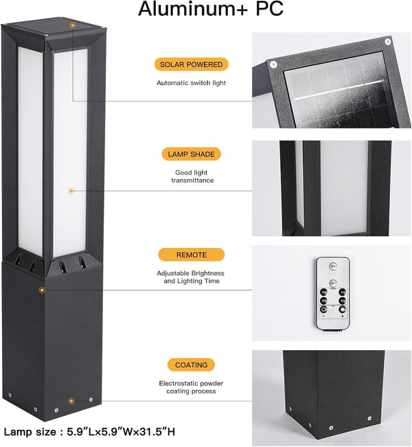 31.5" Solar Pathway Lights Outdoor, Dusk to Dawn Landscape Path Lights2