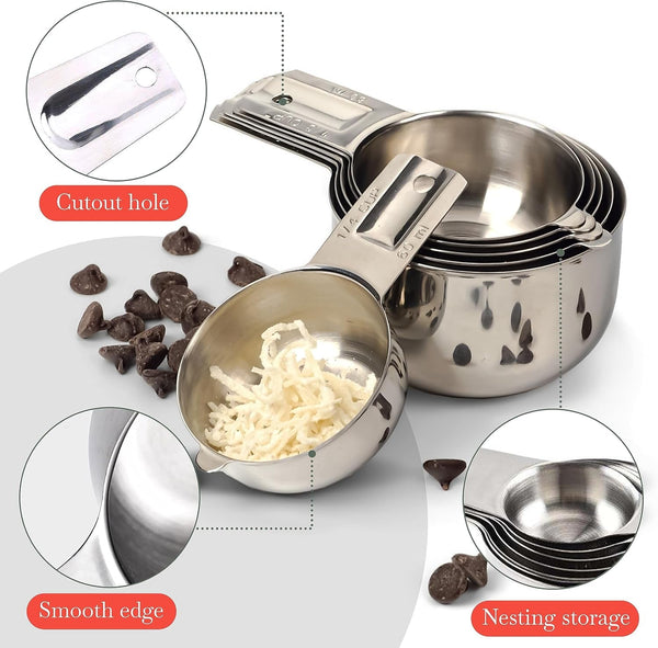 Stainless Steel Measuring Cups Set of 6, Nesting Design2