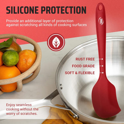 Silicone Kitchen Utensils Set 24 Pcs Cooking Utensils Set - Can Opener, Masher, Turner, Spatula 446°F Heat Resistant Non-Stick - Premium Silicone and Stainless Steel Utensil Set7