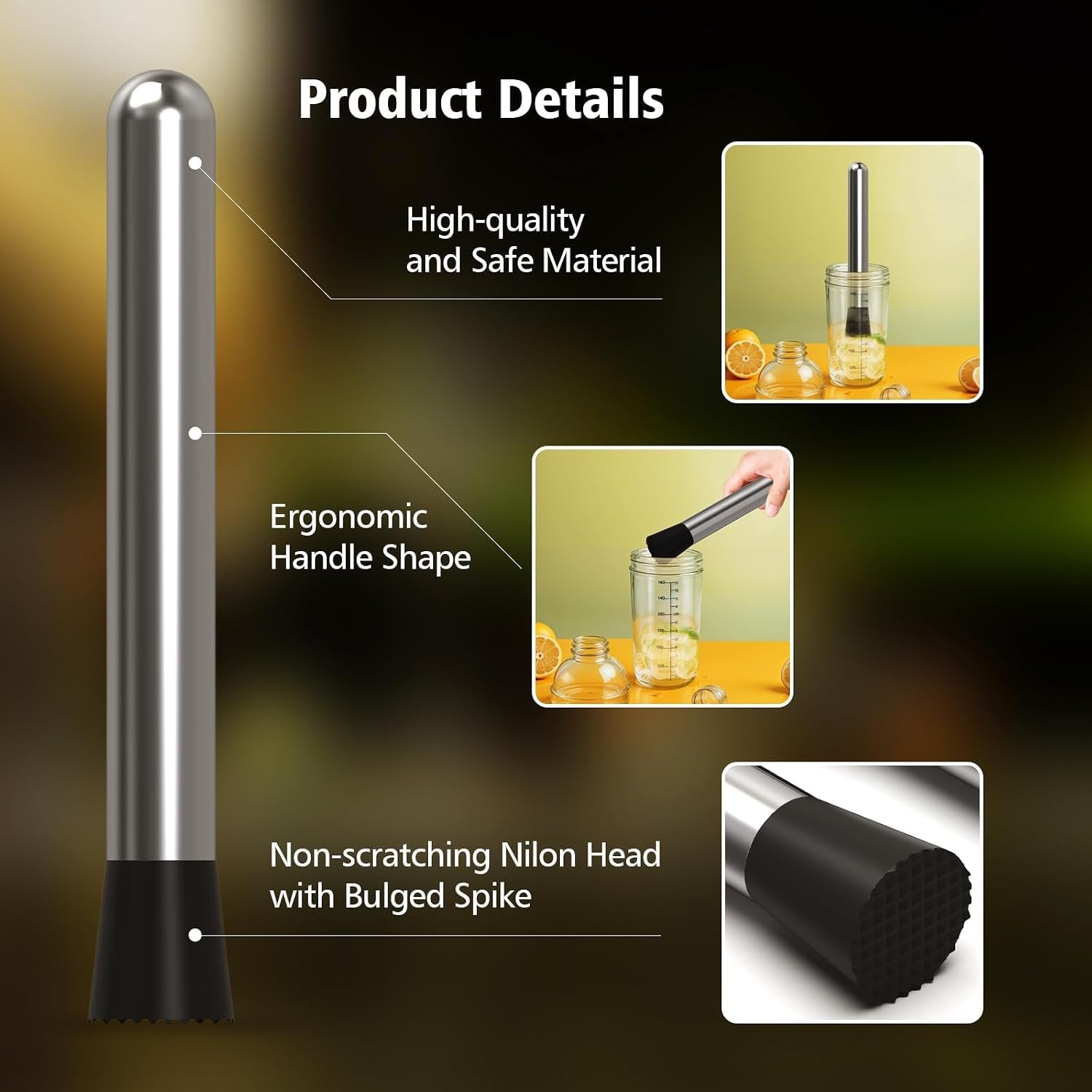 8-stainless-steel-muddler-for-cocktails-bar-tool-for-drinks-ideal-for-mojitos-cocktails-ice-fruit-fruit-drinks-lemon-smasher-ice-crushing-home-kitchen-bartending-accessories